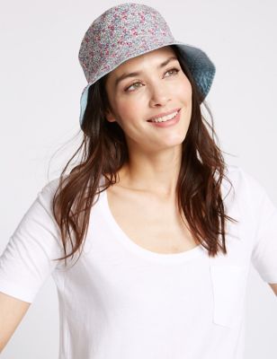 Pure Cotton Reversible Floral Trim Hat